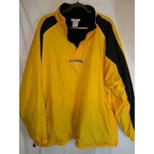 Vintage Pittsburgh Steelers NFL Quarter Zip Pullover Jacket Yellow Black Men 2XL